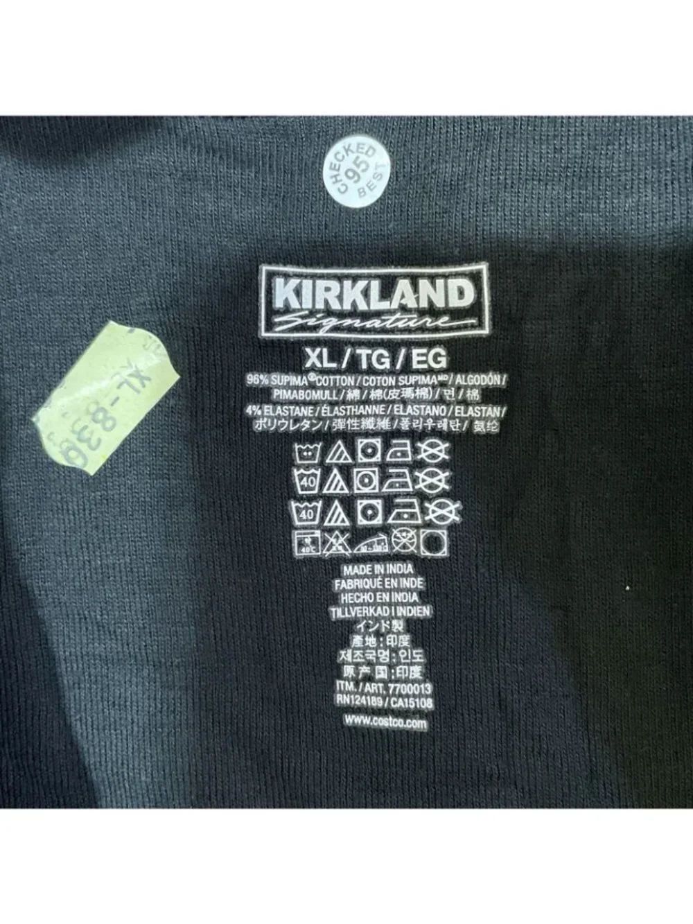 NWT Kirkland Signature Men's XL Black Supima Cotton Boxer Briefs 4 Pack